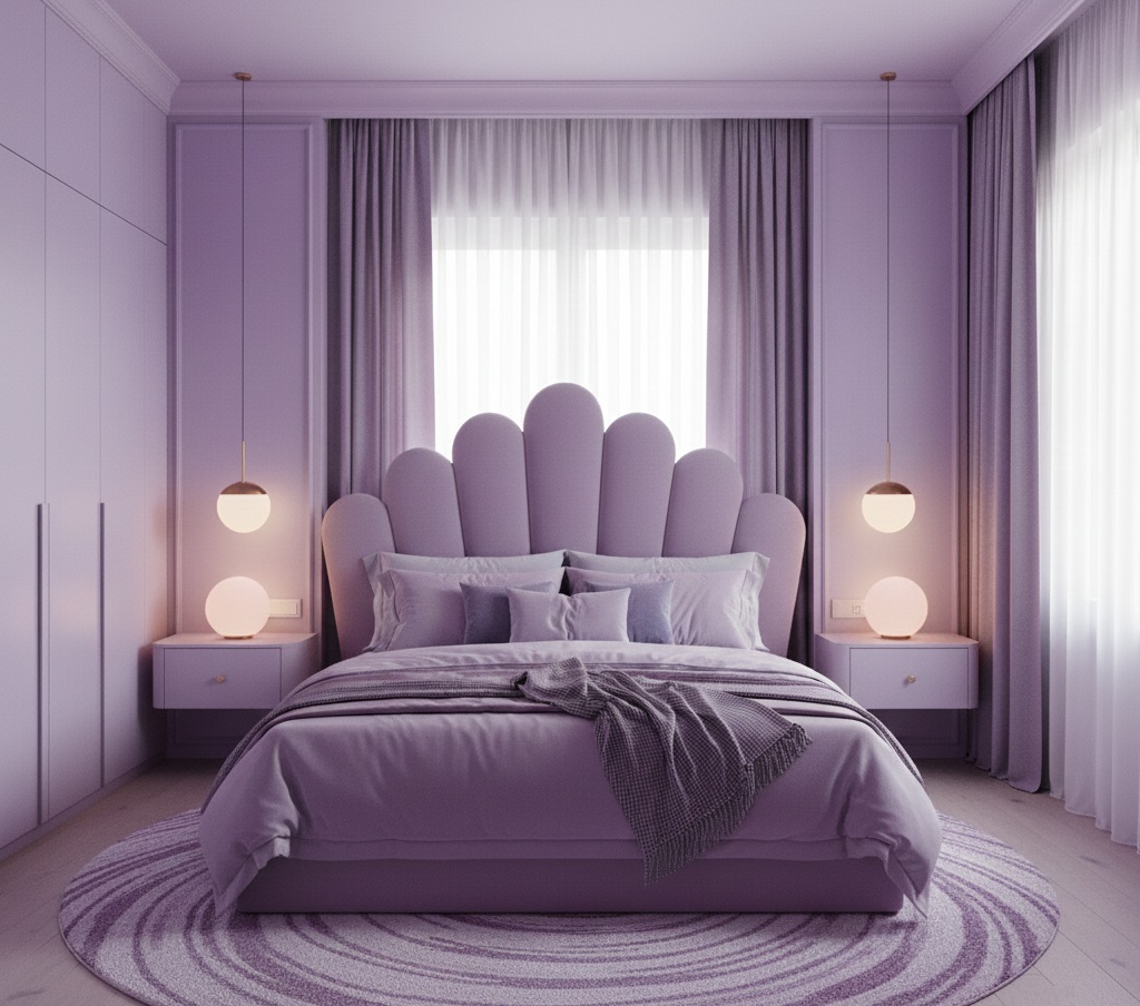 Dreamy Lavender Bedroom With Elegant Soft Toned Decor