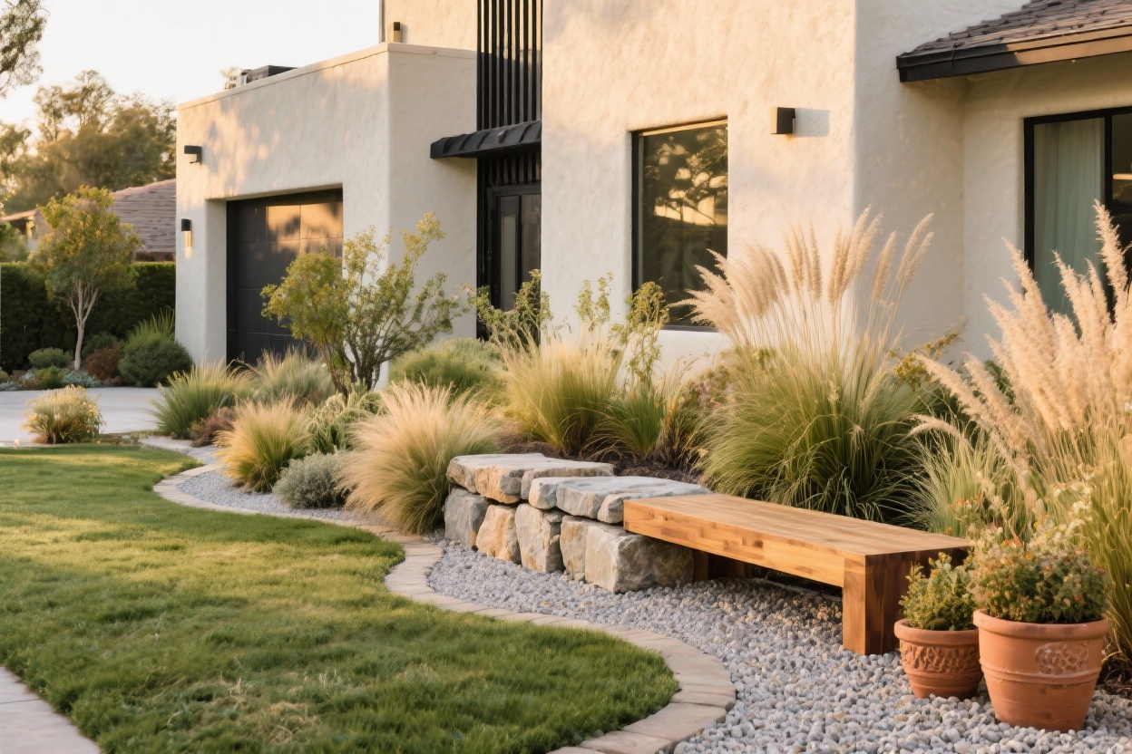 7 Designer Tricks That Make Grass free Front Yards Look Surprisingly Lush