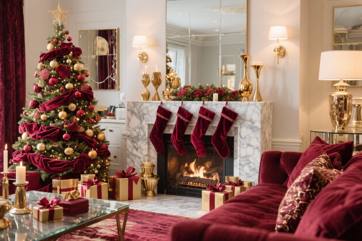 9 Burgundy Christmas Decor Ideas That Make Your Home Look Expensive