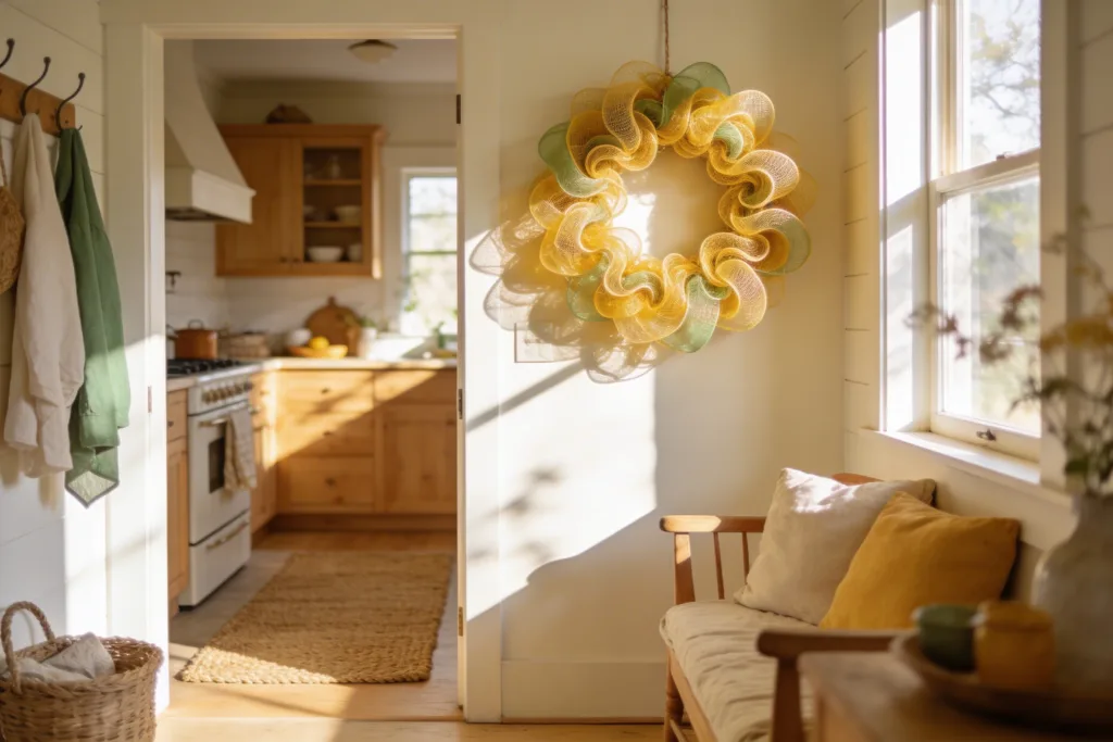 11 Ways to Curly Deco Mesh Wreath: Charming Room Concepts